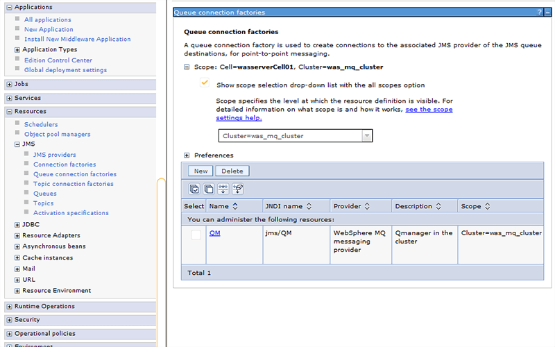 Qmanager in the WAS cluster